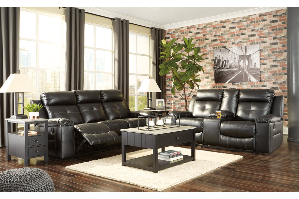 Kempten Black Reclining Sofa