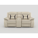 Amite Dark Gray Double Reclining Loveseat with Center Console