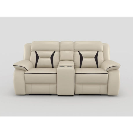 Amite Dark Gray Double Reclining Loveseat with Center Console