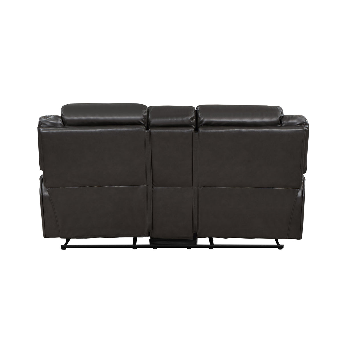 Amite Dark Gray Double Reclining Loveseat with Center Console