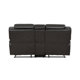 Amite Dark Gray Double Reclining Loveseat with Center Console