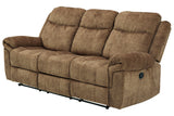 Huddle-Up Nutmeg Reclining Sofa with Drop Down Table