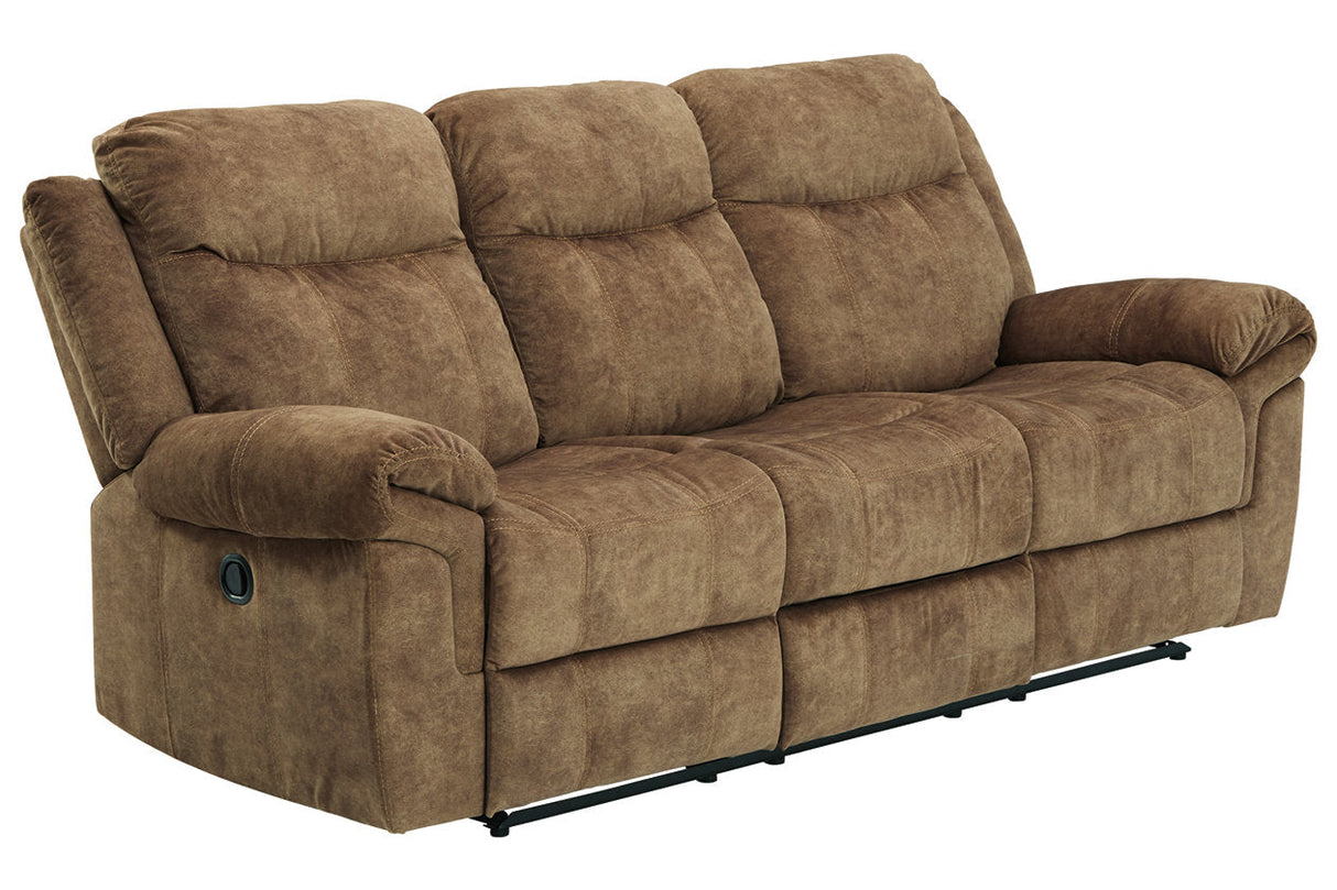 Huddle-Up Nutmeg Reclining Sofa with Drop Down Table