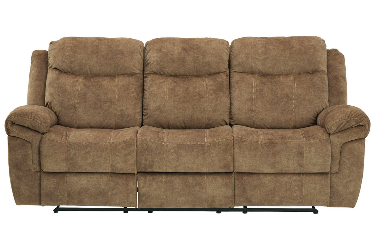 Huddle-Up Nutmeg Reclining Sofa with Drop Down Table