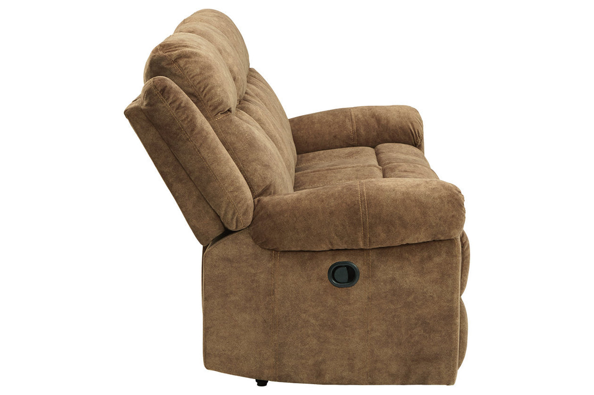 Huddle-Up Nutmeg Reclining Sofa with Drop Down Table