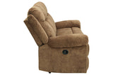 Huddle-Up Nutmeg Reclining Sofa with Drop Down Table