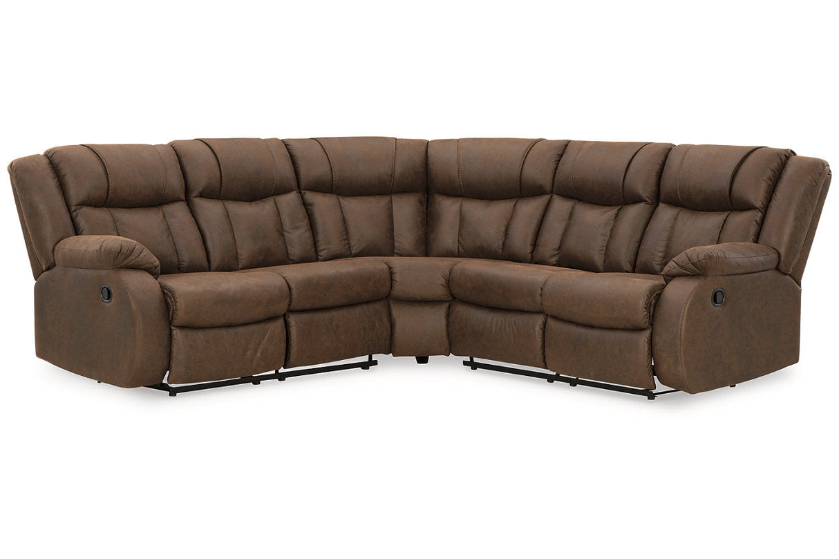 Trail Boys Walnut 2-Piece Reclining Sectional