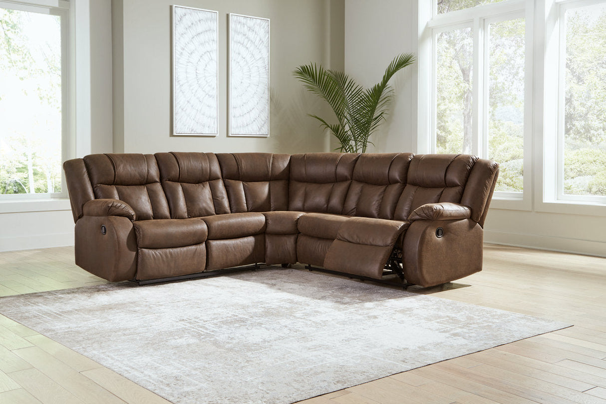 Trail Boys Walnut 2-Piece Reclining Sectional