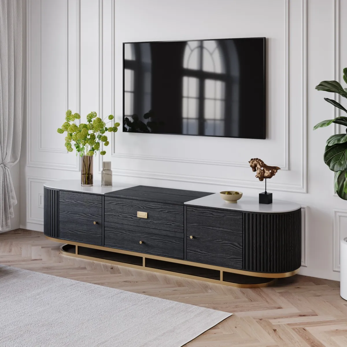 83" Sheri Black TV Stand by New Era Innovations at Eve Furniture