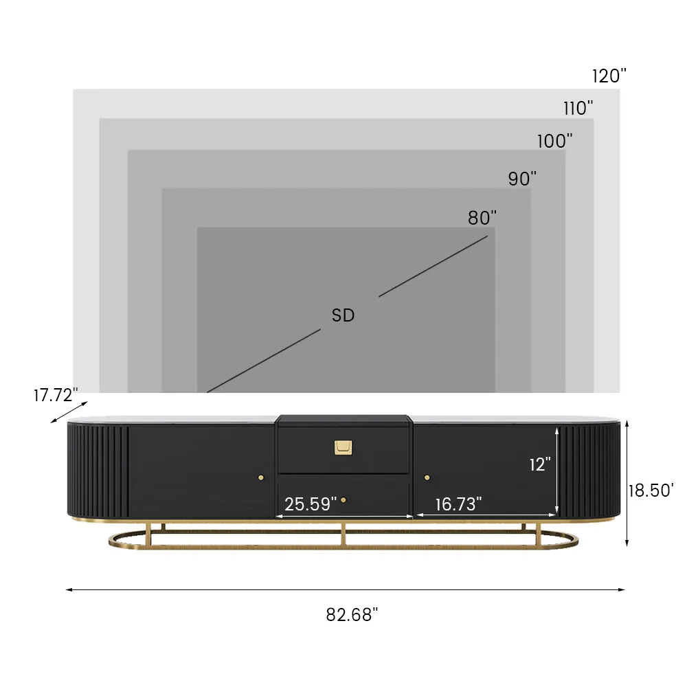 83" Sheri Black TV Stand by New Era Innovations at Eve Furniture