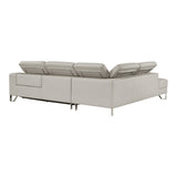 Ventura Light Gray Leather Left Side Chaise Sectional with Adjustable Headrests by Homelegance at Eve Furniture