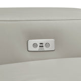 Ventura Light Gray Leather Left Side Chaise Sectional with Adjustable Headrests by Homelegance at Eve Furniture