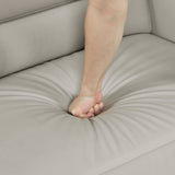 Ventura Light Gray Leather Left Side Chaise Sectional with Adjustable Headrests by Homelegance at Eve Furniture