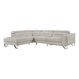 Ventura Light Gray Leather Left Side Chaise Sectional with Adjustable Headrests by Homelegance at Eve Furniture