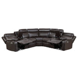 Cipher Dark Brown 3-Piece Power Reclining Sectional with Two Consoles, Speakers, Subwoofer, LED Lighting and Charging Port by Homelegance at Eve Furniture