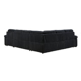Ridge Black 3-Piece Right Side Chaise Sectional with Pull-out Bed and Hidden Storage by Homelegance at Eve Furniture