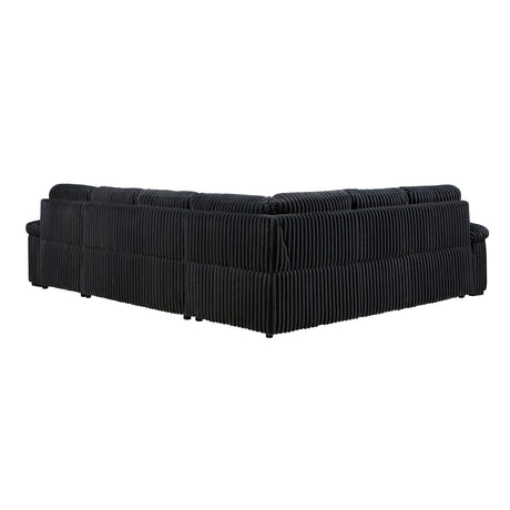 Ridge Black 3-Piece Right Side Chaise Sectional with Pull-out Bed and Hidden Storage by Homelegance at Eve Furniture