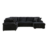Ridge Black 3-Piece Right Side Chaise Sectional with Pull-out Bed and Hidden Storage by Homelegance at Eve Furniture