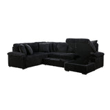 Ridge Black 3-Piece Right Side Chaise Sectional with Pull-out Bed and Hidden Storage by Homelegance at Eve Furniture
