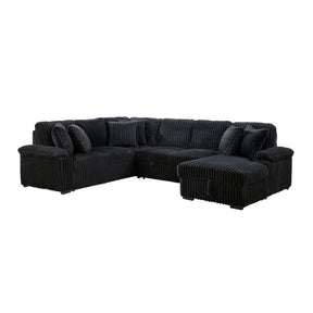 Ridge Black 3-Piece Right Side Chaise Sectional with Pull-out Bed and Hidden Storage by Homelegance at Eve Furniture
