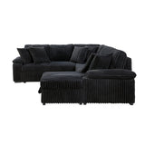 Ridge Black 3-Piece Right Side Chaise Sectional with Pull-out Bed and Hidden Storage by Homelegance at Eve Furniture