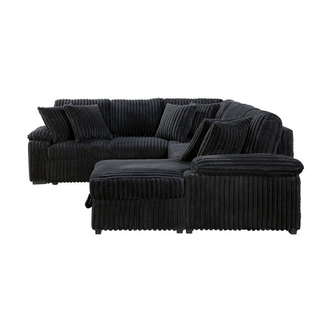 Ridge Black 3-Piece Right Side Chaise Sectional with Pull-out Bed and Hidden Storage by Homelegance at Eve Furniture