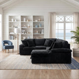 Ridge Black 3-Piece Right Side Chaise Sectional with Pull-out Bed and Hidden Storage by Homelegance at Eve Furniture
