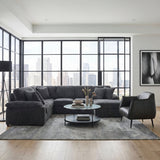 Ridge Dark Gray Corduroy 3-Piece Right Side Chaise Sectional with Pull-out Bed and Hidden Storage by Homelegance at Eve Furniture