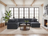 Ridge Dark Gray Corduroy 3-Piece Right Side Chaise Sectional with Pull-out Bed and Hidden Storage by Homelegance at Eve Furniture