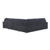 Ridge Dark Gray Corduroy 3-Piece Right Side Chaise Sectional with Pull-out Bed and Hidden Storage by Homelegance at Eve Furniture