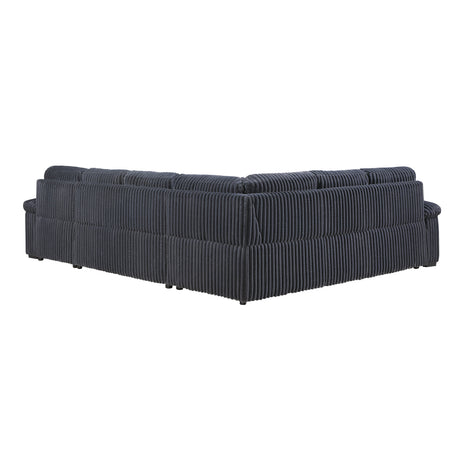 Ridge Dark Gray Corduroy 3-Piece Right Side Chaise Sectional with Pull-out Bed and Hidden Storage by Homelegance at Eve Furniture