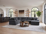 Ridge Dark Gray Corduroy 3-Piece Right Side Chaise Sectional with Pull-out Bed and Hidden Storage by Homelegance at Eve Furniture