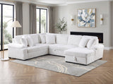 Ridge White 3-Piece Right Side Chaise Sectional with Pull-out Bed and Hidden Storage by Homelegance at Eve Furniture