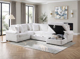 Ridge White 3-Piece Right Side Chaise Sectional with Pull-out Bed and Hidden Storage by Homelegance at Eve Furniture