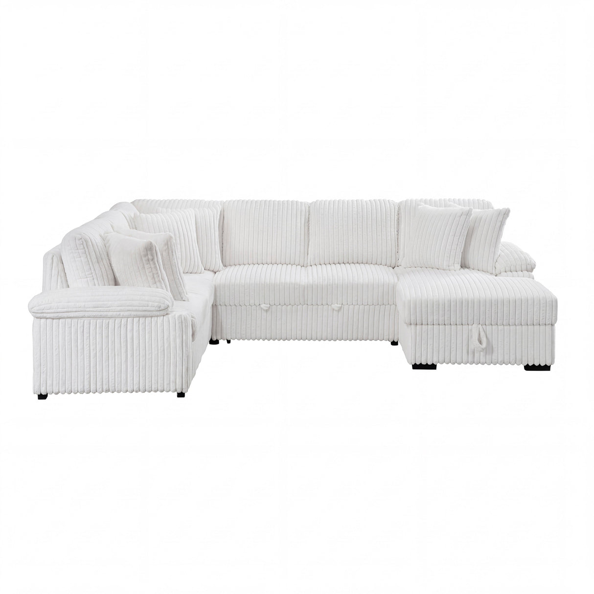 Ridge White 3-Piece Right Side Chaise Sectional with Pull-out Bed and Hidden Storage by Homelegance at Eve Furniture