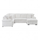 Ridge White 3-Piece Right Side Chaise Sectional with Pull-out Bed and Hidden Storage by Homelegance at Eve Furniture