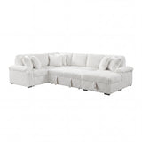 Ridge White 3-Piece Right Side Chaise Sectional with Pull-out Bed and Hidden Storage by Homelegance at Eve Furniture