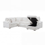 Ridge White 3-Piece Right Side Chaise Sectional with Pull-out Bed and Hidden Storage by Homelegance at Eve Furniture