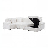 Ridge White 3-Piece Right Side Chaise Sectional with Pull-out Bed and Hidden Storage by Homelegance at Eve Furniture