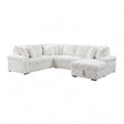 Ridge White 3-Piece Right Side Chaise Sectional with Pull-out Bed and Hidden Storage by Homelegance at Eve Furniture