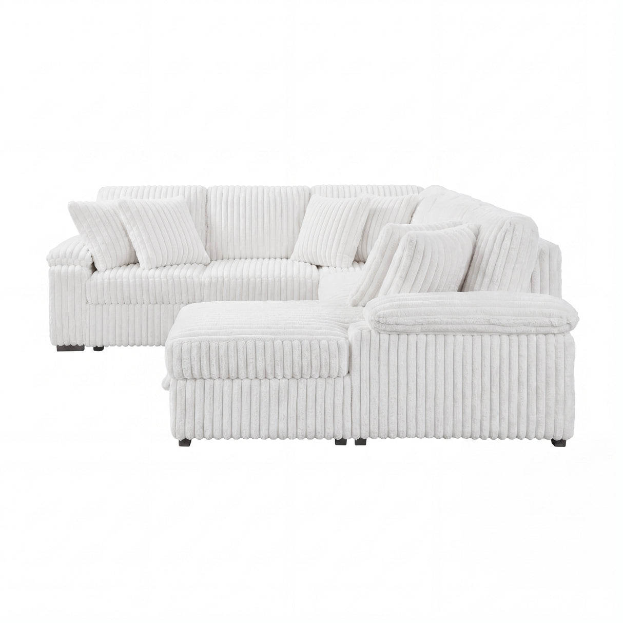 Ridge White 3-Piece Right Side Chaise Sectional with Pull-out Bed and Hidden Storage by Homelegance at Eve Furniture