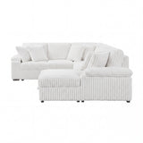 Ridge White 3-Piece Right Side Chaise Sectional with Pull-out Bed and Hidden Storage by Homelegance at Eve Furniture