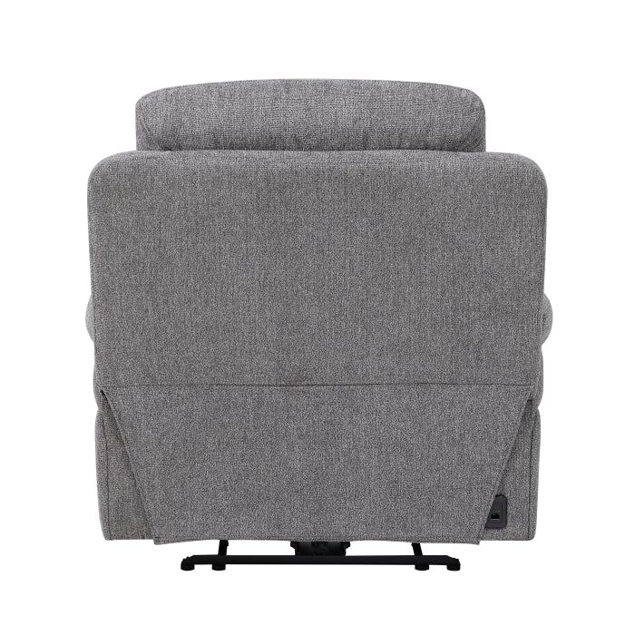 Centric Grey Power Reclining Chair with Power Headrest, Power Lumbar Support, Bluetooth Speakers and Charging Ports by Homelegance at Eve Furniture
