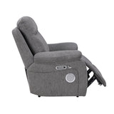 Centric Grey Power Reclining Chair with Power Headrest, Power Lumbar Support, Bluetooth Speakers and Charging Ports by Homelegance at Eve Furniture