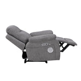 Centric Grey Power Reclining Chair with Power Headrest, Power Lumbar Support, Bluetooth Speakers and Charging Ports by Homelegance at Eve Furniture