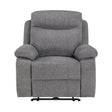 Centric Grey Power Reclining Chair with Power Headrest, Power Lumbar Support, Bluetooth Speakers and Charging Ports by Homelegance at Eve Furniture