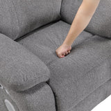 Centric Grey Power Double Reclining Love Seat with Center Console, Power Headrests, Power Lumbar Support, Wireless Charger, Hidden Cup Holders, Bluetooth Speakers and Charging Ports by Homelegance at Eve Furniture