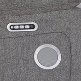 Centric Grey Power Double Reclining Love Seat with Center Console, Power Headrests, Power Lumbar Support, Wireless Charger, Hidden Cup Holders, Bluetooth Speakers and Charging Ports by Homelegance at Eve Furniture