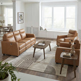 Equinox Brown Power Double Reclining Sofa with Rounded Track Arms by Homelegance at Eve Furniture