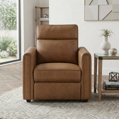 Equinox Brown Power Reclining Chair with Rounded Track Arms by Homelegance at Eve Furniture